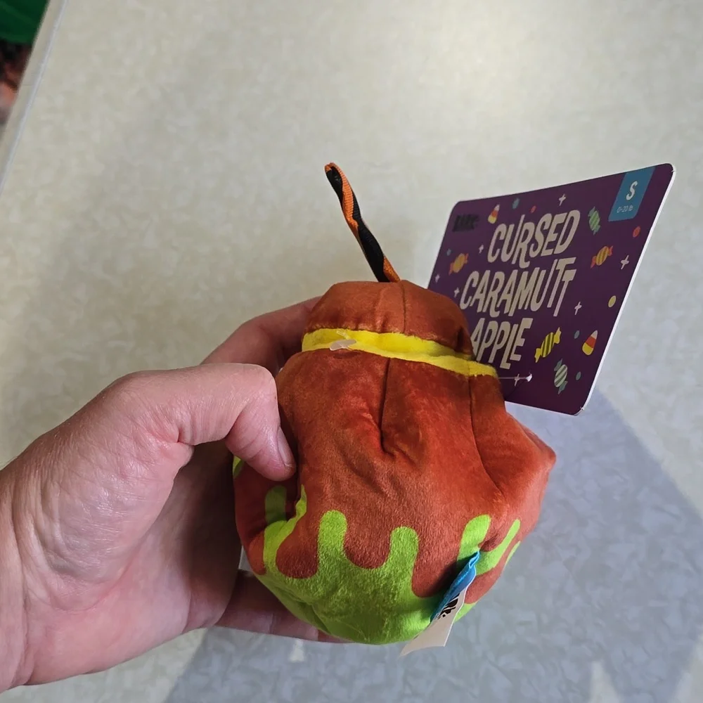 Bark Orange and Green Cursed‎ Caramel Mutt Dog Toy NWT Size Small 0-20 Pounds